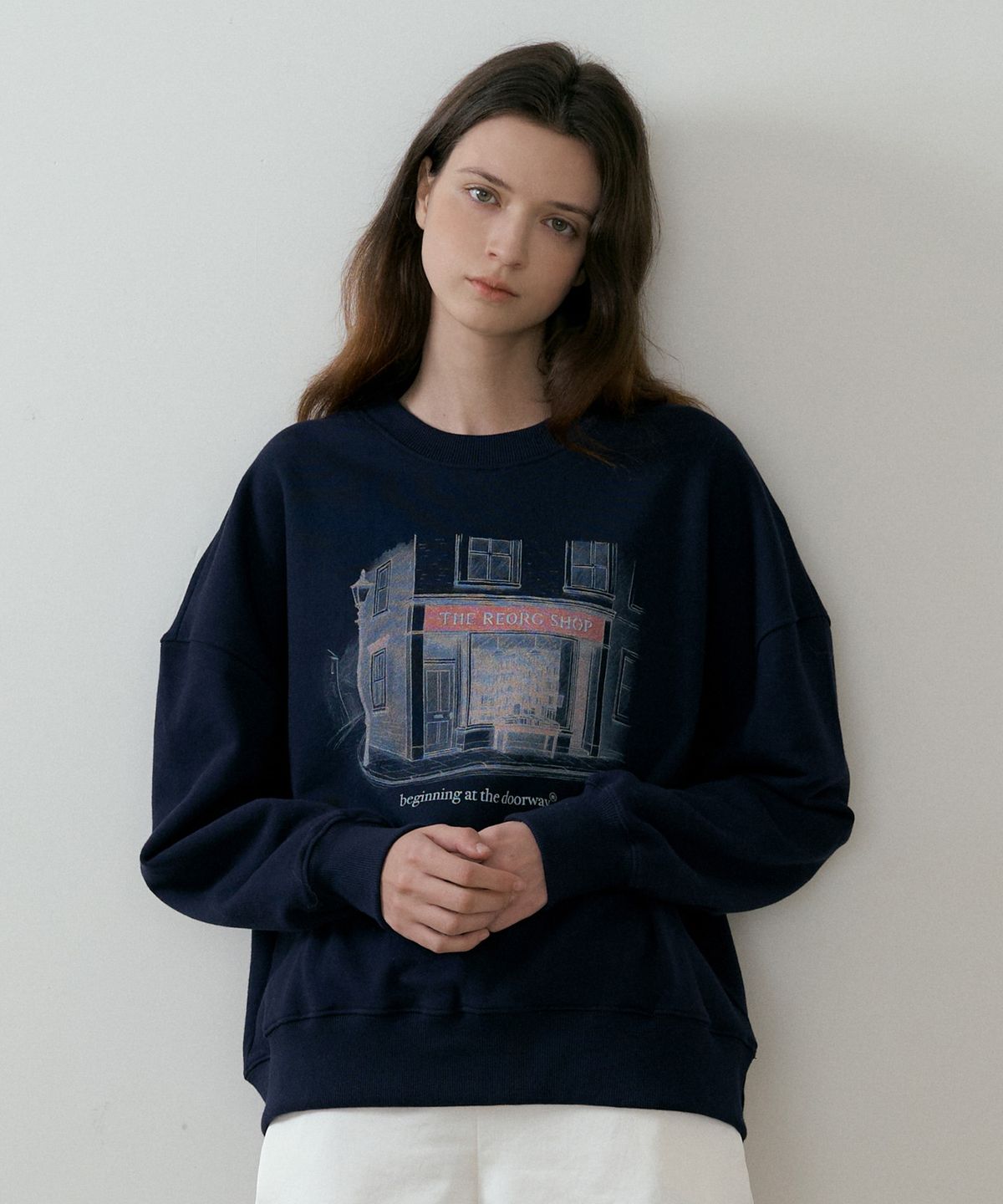 리올그(REORG) BATD SWEATSHIRTS NAVY