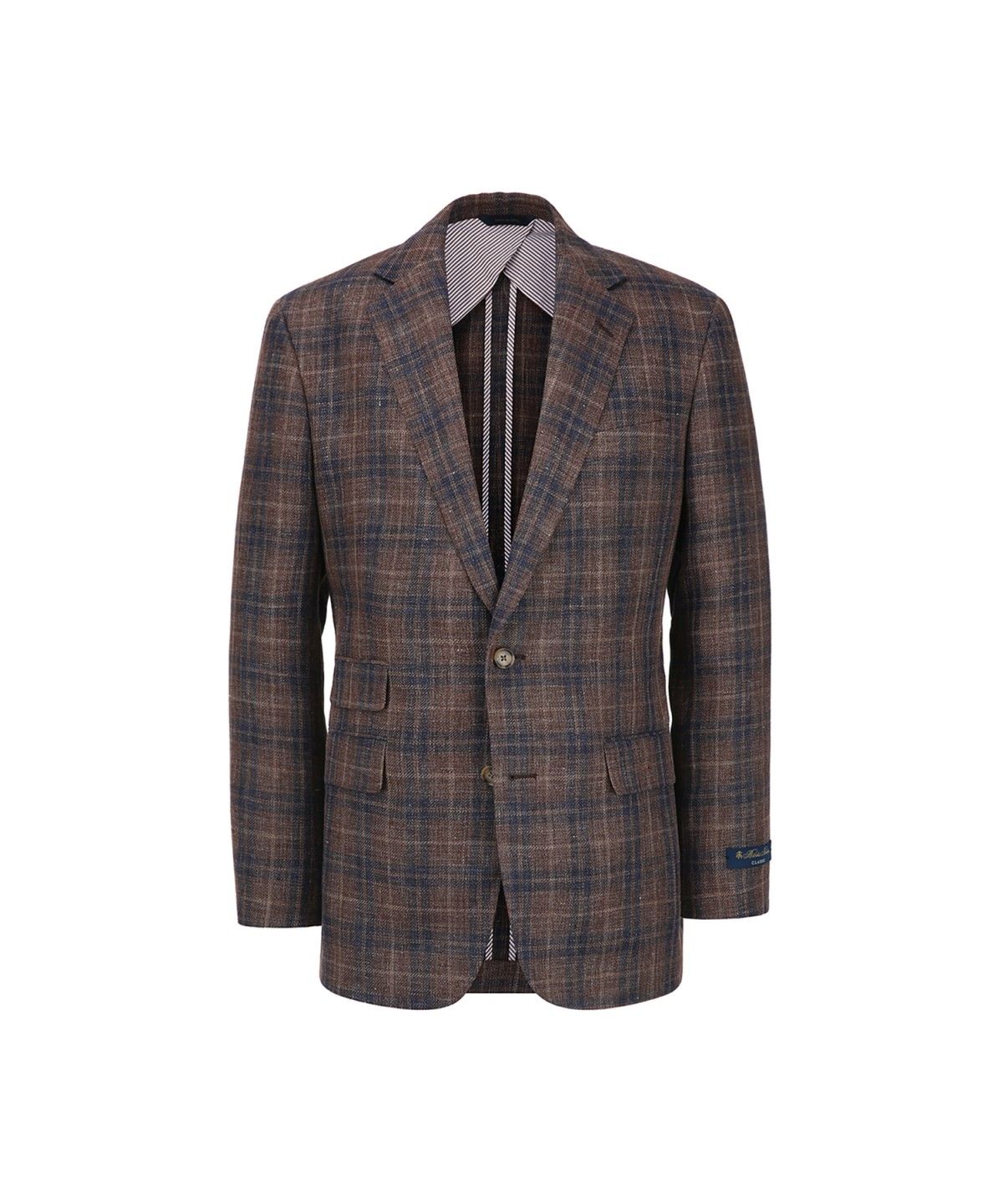 브룩스 브라더스(BROOKS BROTHERS) 클래식핏 홉색 린넨 울 2버튼 재킷 (브라운) (BBJSMM77684ES)