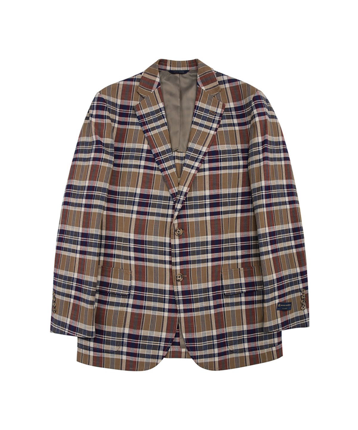 브룩스 브라더스(BROOKS BROTHERS) 클래식핏 코튼 마드라스 2버튼 재킷 (브라운) (BBJSMF84624ES)