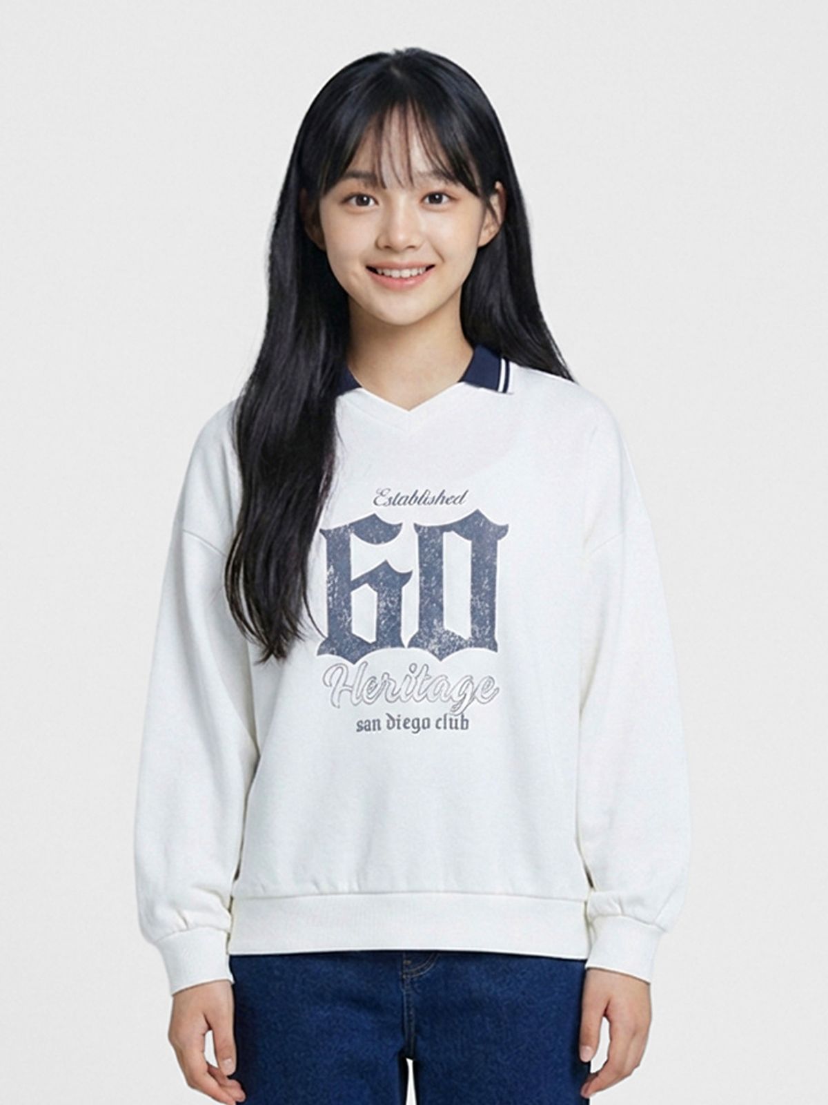 행텐 틴즈(HANGTEN TEENS) 틴즈 여아 더블페이스 블록코어 맨투맨_003(14560-131-202-07)