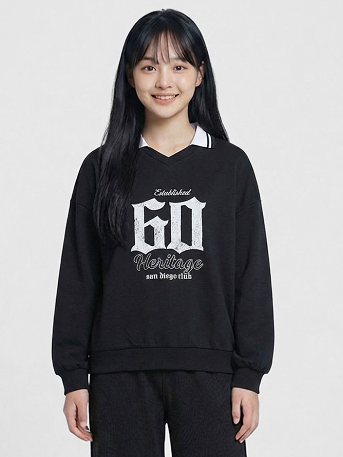 행텐 틴즈(HANGTEN TEENS) 틴즈 여아 더블페이스 블록코어 맨투맨_100(14560-131-202-07)