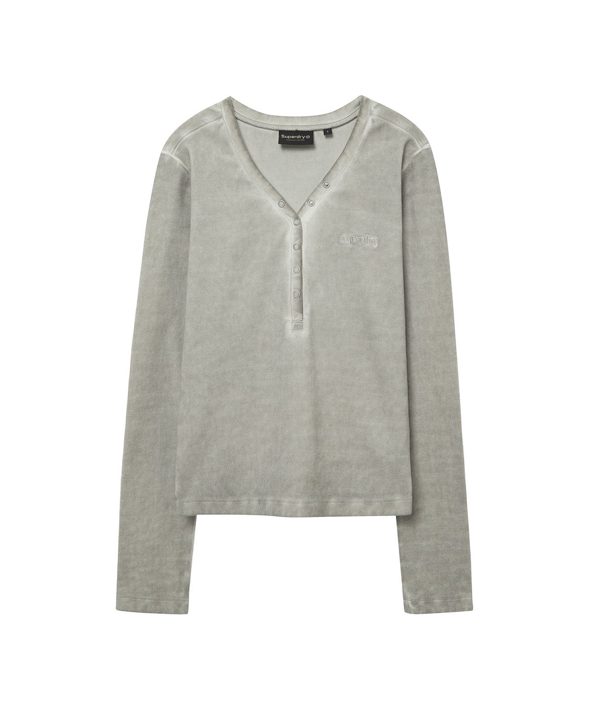 슈퍼드라이(SUPERDRY) 우먼스 브이넥 헨리 롱슬리브 베이지 SDFILCQ46BEG
