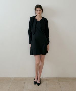 BATD JACKET WITH PLEATS SLEEVELESS OPS BLACK