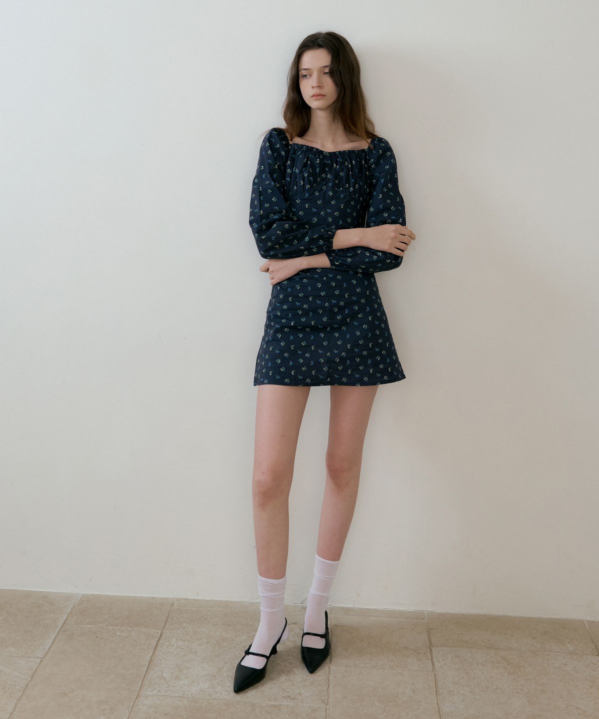 리올그(REORG) BATD FLOWER FRONT BANDING MINI OPS NAVY
