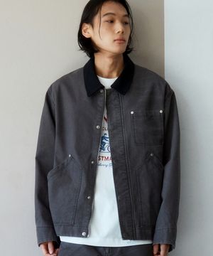 피그먼트 워싱 자켓(차콜)