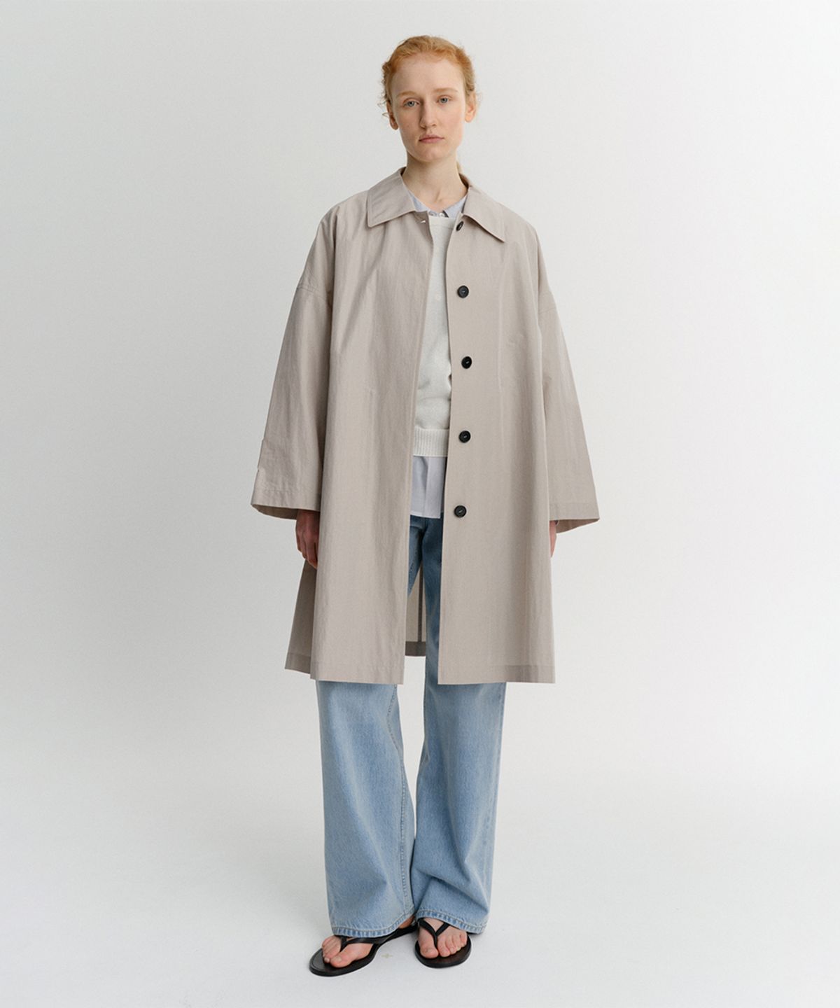 이아(EAAH) DEN WIDE TRENCH COAT (LIGHT GREY)