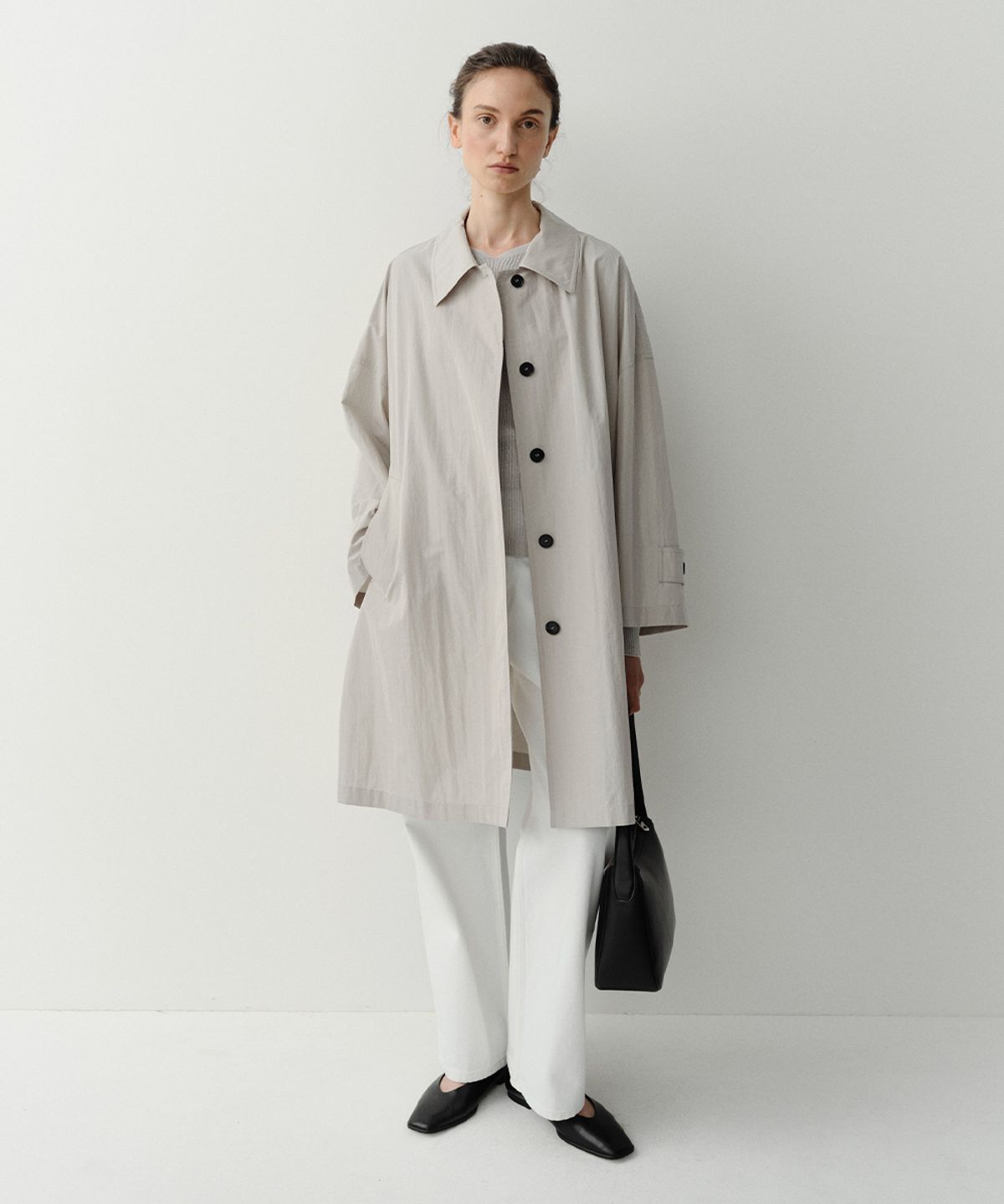 이아(EAAH) DEN WIDE TRENCH COAT (LIGHT GREY)