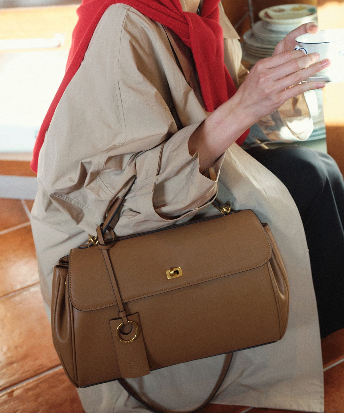 시야쥬(SIYAZU) SIAC3061 Leather Michelle Bag M_Brown