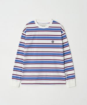 멀티 스트라이프 롱슬리브 티셔츠(블루&아이보리)