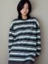 멀티 스트라이프 롱슬리브 티셔츠(차콜&아이보리)