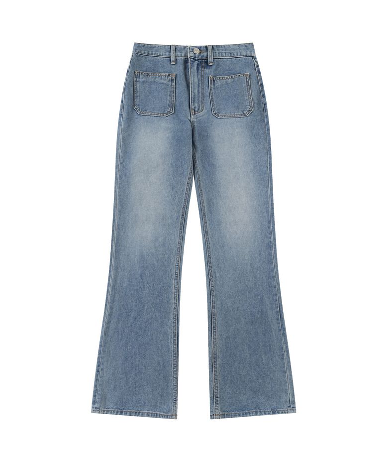 SIJN6110 투포켓 슬림 부츠 컷 데님_Medium blue