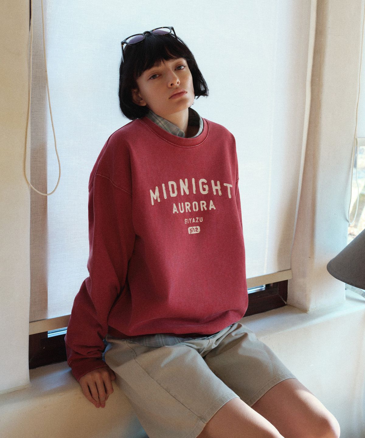 시야쥬(SIYAZU) SITP5252 MIDNIGHT AURORA 맨투맨_Red