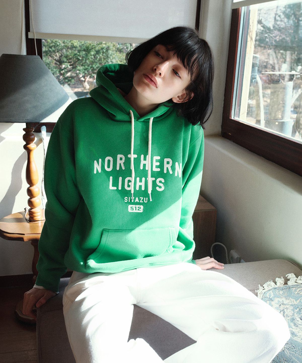 시야쥬(SIYAZU) SITP5251 NORTHERN LIGHTS 기모 후드티_Green