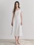 Heart Neck Ribbon Dress, White