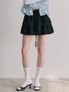 Texture Tiered Mini Skirt, Black