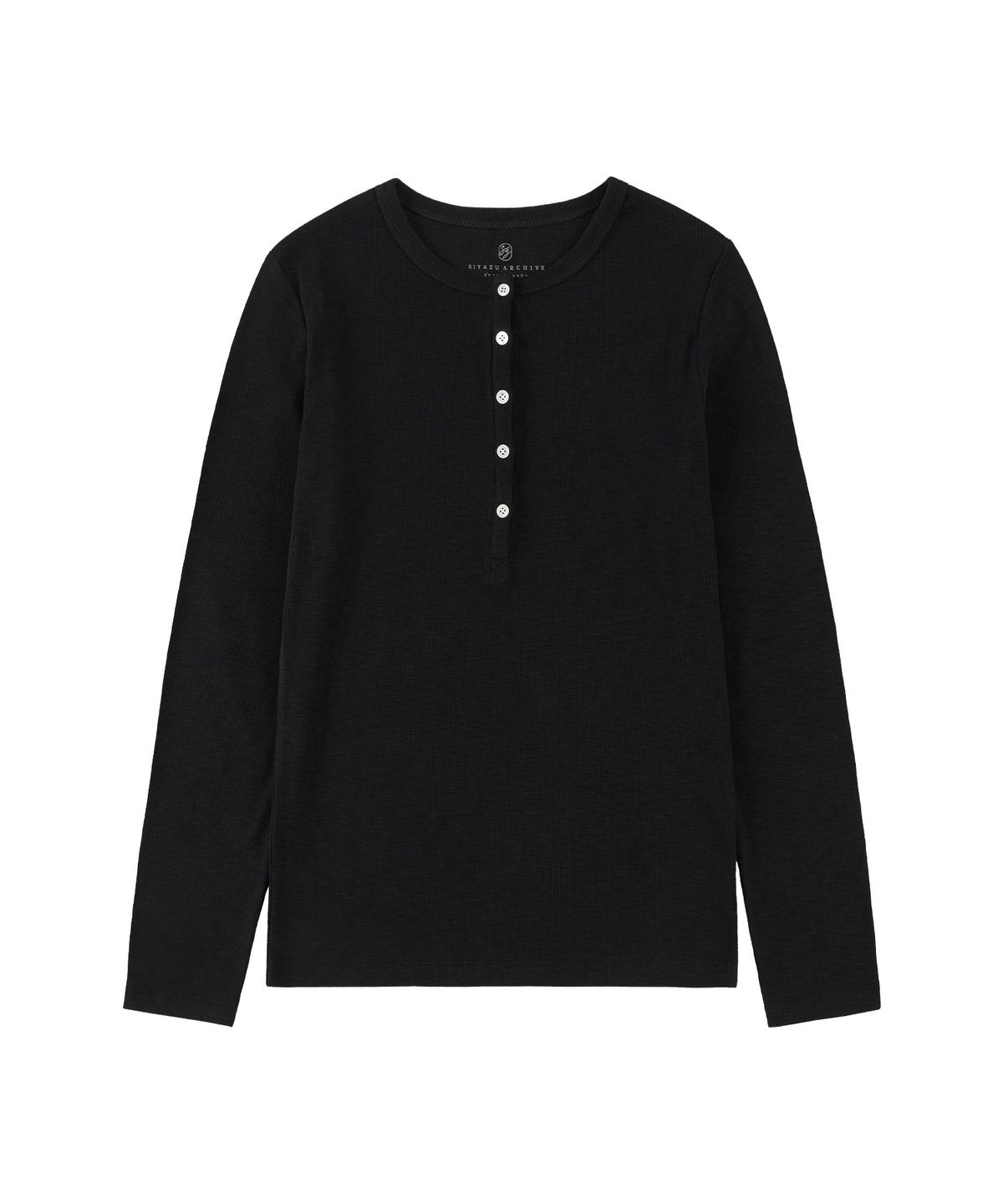 시야쥬(SIYAZU) SITP5241 슬러브 헨리넥 티셔츠_Black