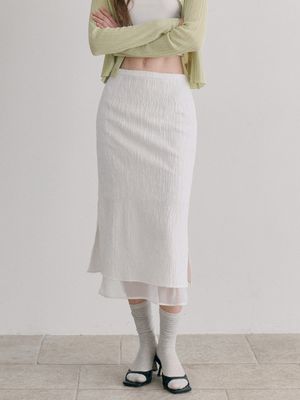 Layered Sheer Skirt, White