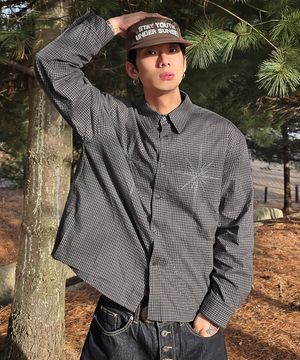 METEOR CROP CHECK SHIRT CHARCOAL