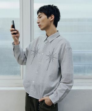 METEOR CROP CHECK SHIRT WHITE