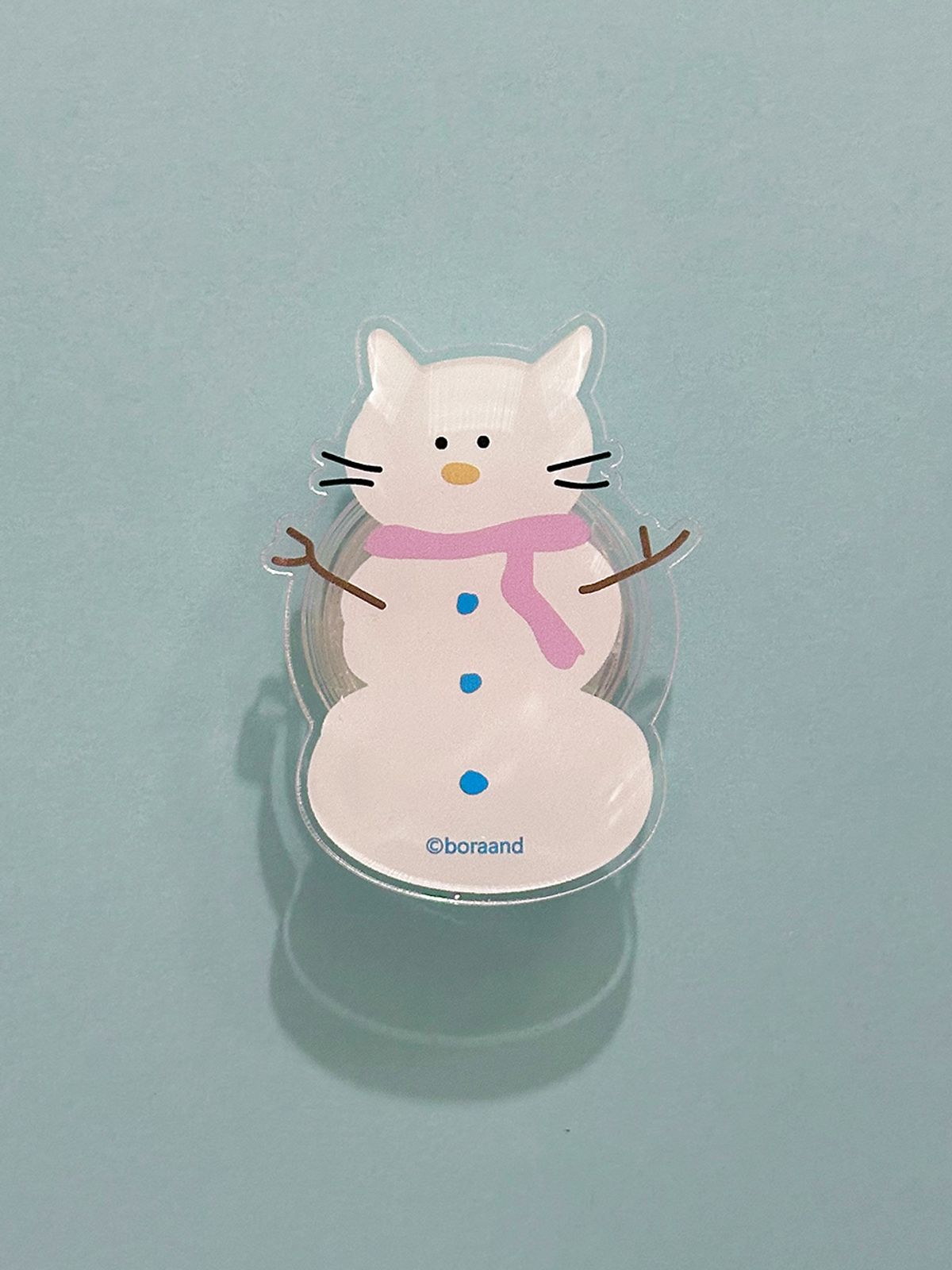 보라앤드(BORAAND) 고양이 눈사람 아크릴톡/스마트톡 (+맥세이프)