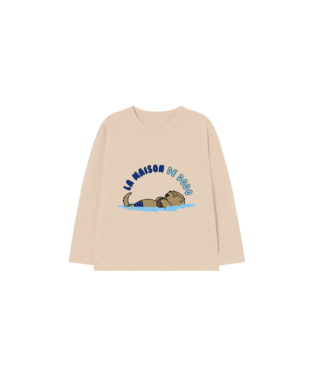 라메종드도도(LA MAISON DE DODO) Simply DODO T Shirt with Swimming Otter (Ivory)_키즈기본티 키즈프린트 등원복 키즈긴팔티 아동긴팔티 간절기 키즈선물 아동선물 여아선물 남아선물