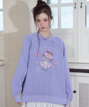 쁘띠릴리 레글런 피그먼트 맨투맨 라벤더