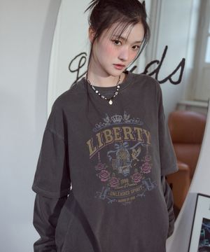 리버티로즈 레이어드 피그먼트 롱슬리브 스모크블랙