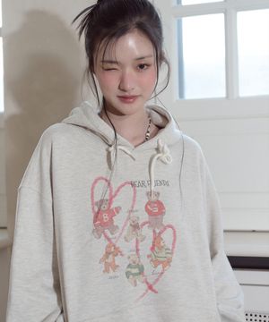 DTP 베어프렌즈 후드티 오트밀