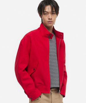 크롭 해링턴 자켓 레드