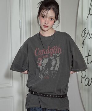 캔디쉬 피그먼트 반팔티 스모크블랙