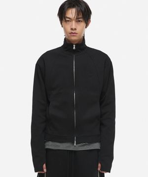 크롭 트랙 집업 자켓 블랙
