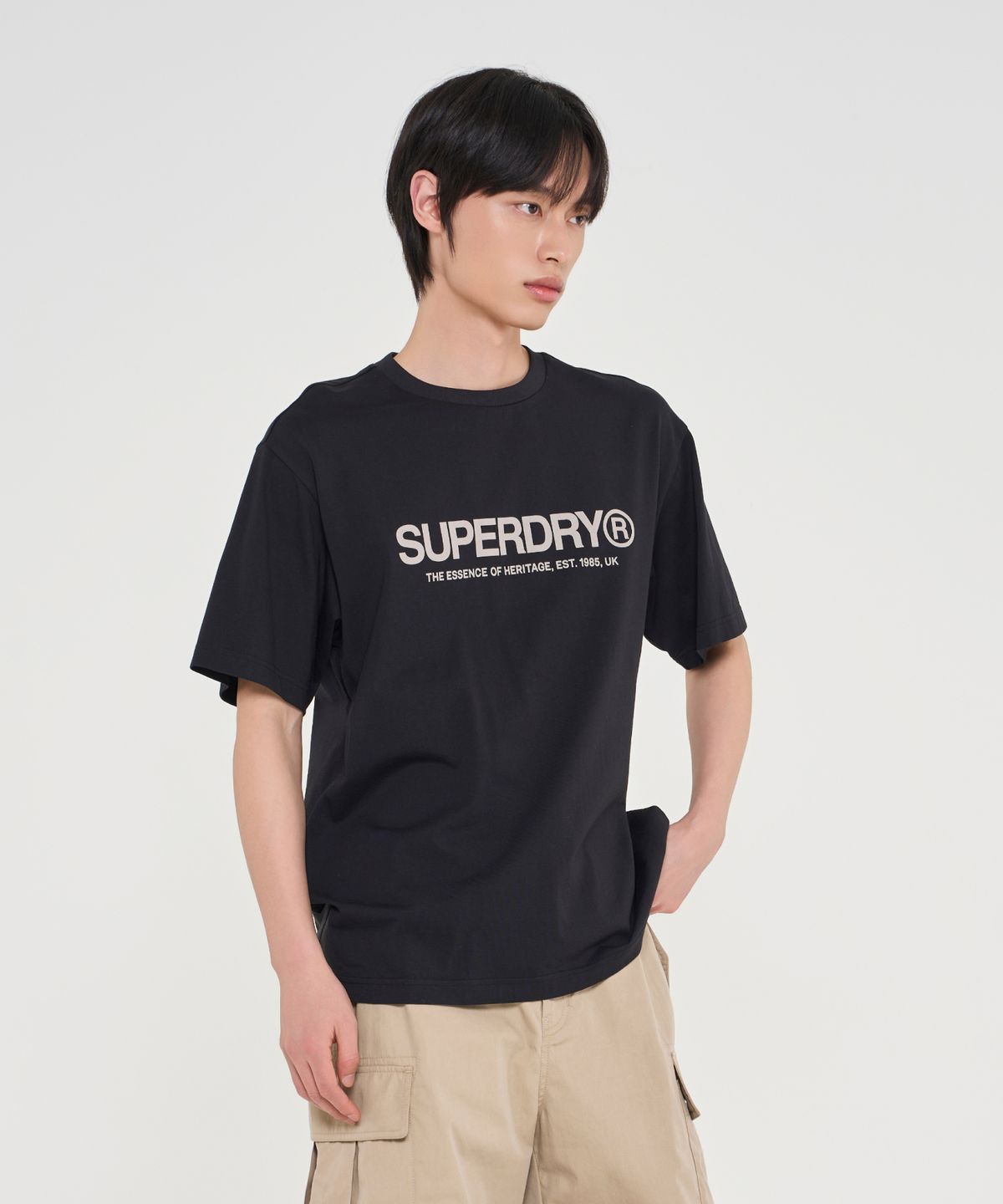 슈퍼드라이(SUPERDRY) 코어 로고 티셔츠 블랙 SDUISCQ65BLK