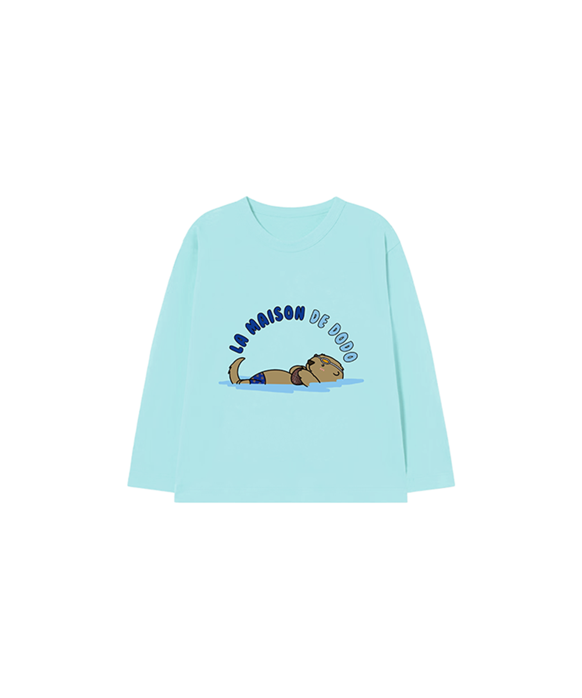 라메종드도도(LA MAISON DE DODO) Simply DODO T Shirt with Swimming Otter (Blue)_키즈기본티 키즈프린트 등원복 키즈긴팔티 아동긴팔티 간절기 키즈선물 아동선물 여아선물 남아선물