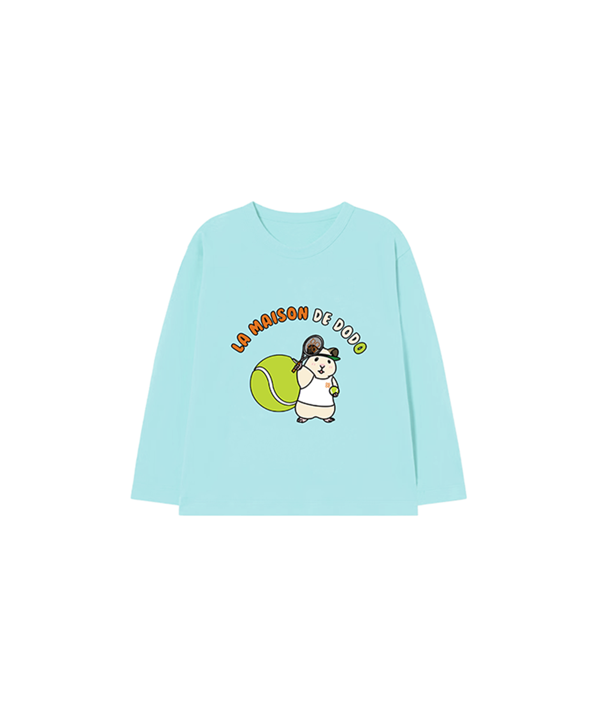 라메종드도도(LA MAISON DE DODO) Simply DODO T Shirt with Tennis Hamster (Blue)_키즈기본티 키즈프린트 등원복 키즈긴팔티 아동긴팔티 간절기 키즈선물 아동선물 여아선물 남아선물
