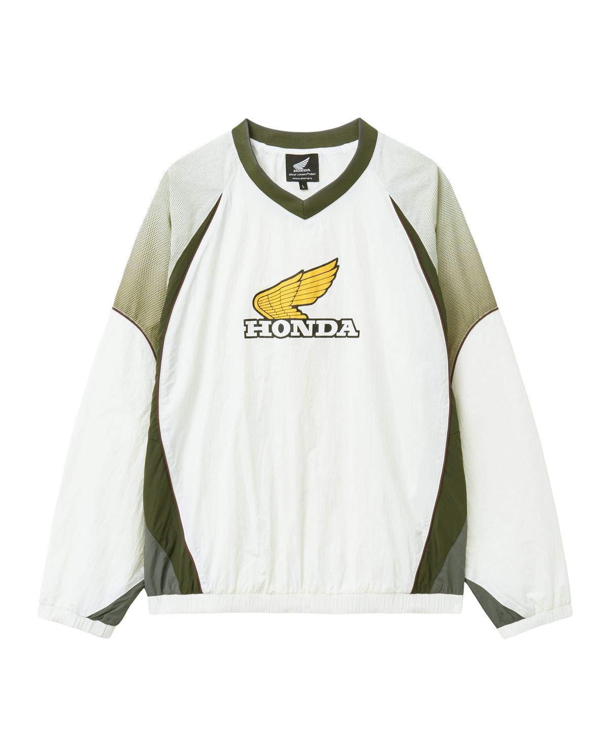 핍스 모터사이클(PHYPS MOTORCYCLE) Vintage Logo Speed Track nylon Long Sleeve Ivory