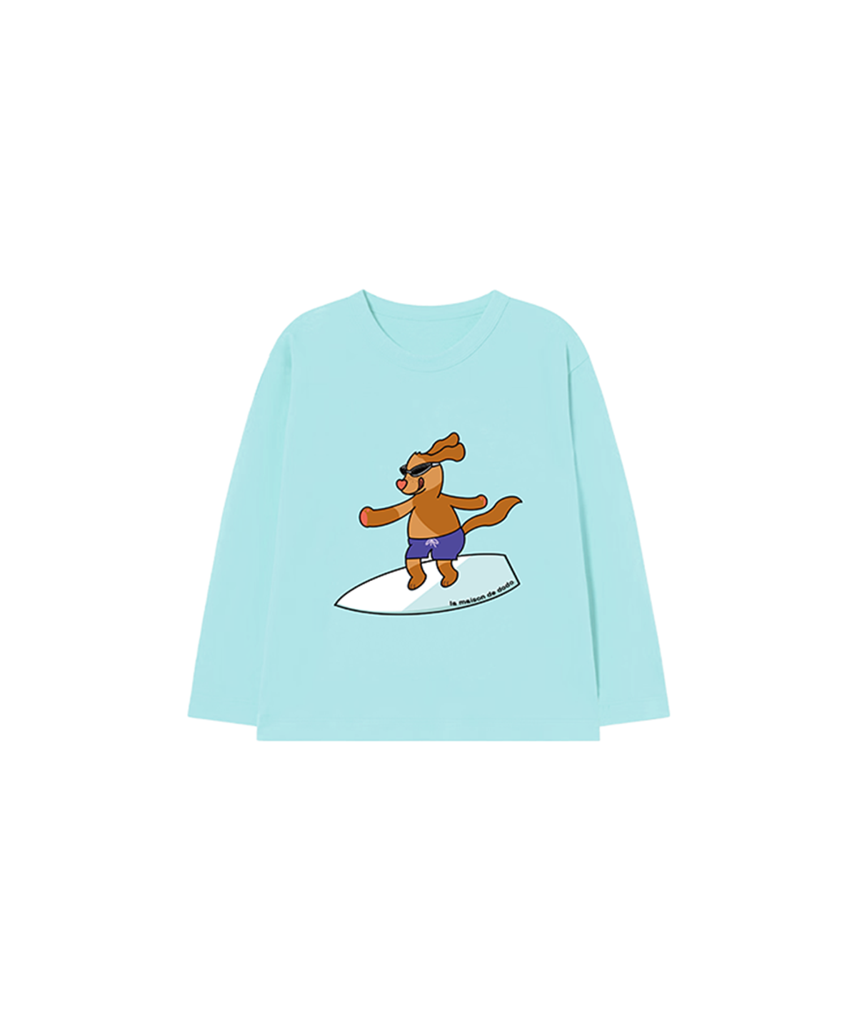 라메종드도도(LA MAISON DE DODO) Simply DODO T Shirt with Waterskiing Dog (Blue)_키즈기본티 키즈프린트 등원복 키즈긴팔티 아동긴팔티 간절기 키즈선물 아동선물 여아선물 남아선물