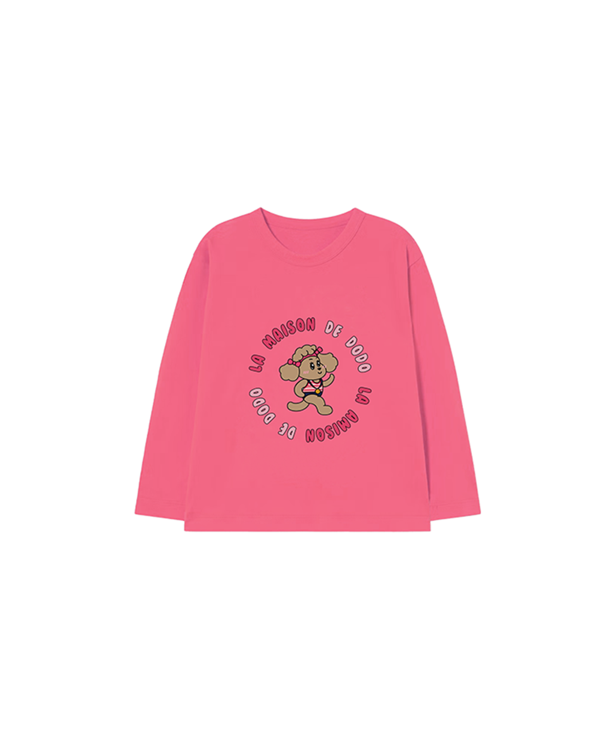 라메종드도도(LA MAISON DE DODO) Simply DODO T Shirt with Running Dog(Dusty Pink)_키즈기본티 키즈프린트 등원복 키즈긴팔티 아동긴팔티 간절기 키즈선물 아동선물 여아선물 남아선물
