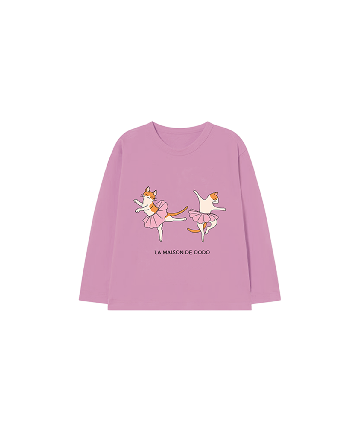 라메종드도도(LA MAISON DE DODO) Simply DODO T Shirt with Ballet Cats(Lavender)_키즈기본티 키즈프린트 등원복 키즈긴팔티 아동긴팔티 간절기 키즈선물 아동선물 여아선물 남아선물