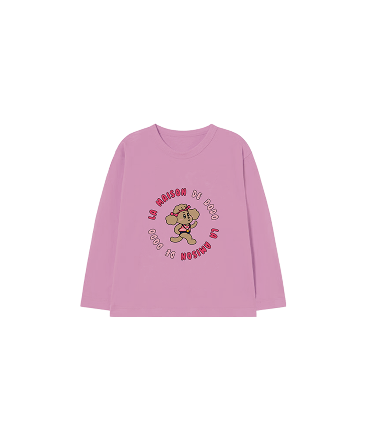 라메종드도도(LA MAISON DE DODO) Simply DODO T Shirt with Running Dog(Lavender)_키즈기본티 키즈프린트 등원복 키즈긴팔티 아동긴팔티 간절기 키즈선물 아동선물 여아선물 남아선물