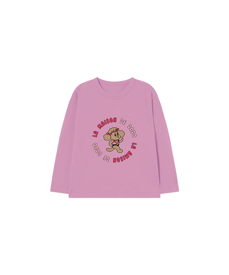 Simply DODO T Shirt with Running Dog(Lavender)_키즈기본티 키즈프린트 등원복 키즈긴팔티 아동긴팔티 간절기 키즈선물 아동선물 여아선물 남아선물