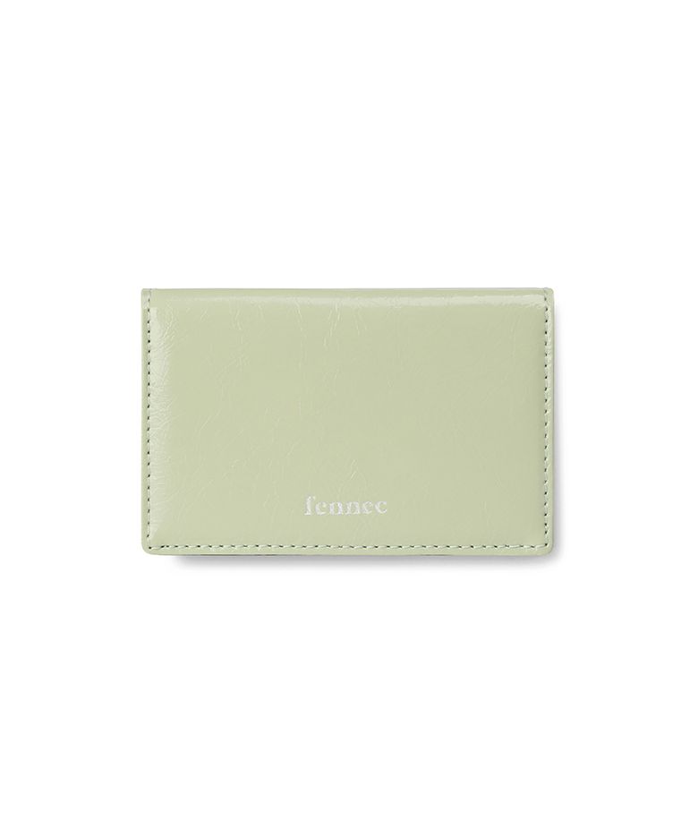 CRINKLE SOFT CARD CASE - PISTACHIO