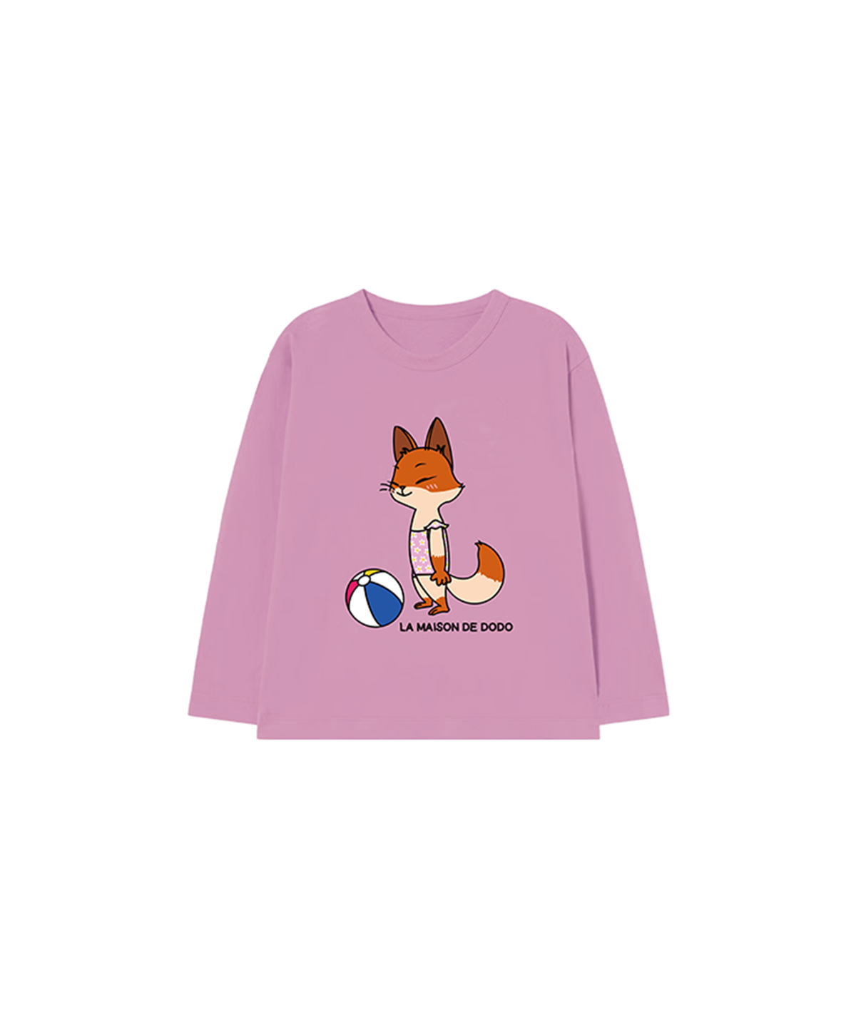 라메종드도도(LA MAISON DE DODO) Simply DODO T Shirt with a Fox (Lavender)_키즈기본티 키즈프린트 등원복 키즈긴팔티 아동긴팔티 간절기 키즈선물 아동선물 여아선물 남아선물
