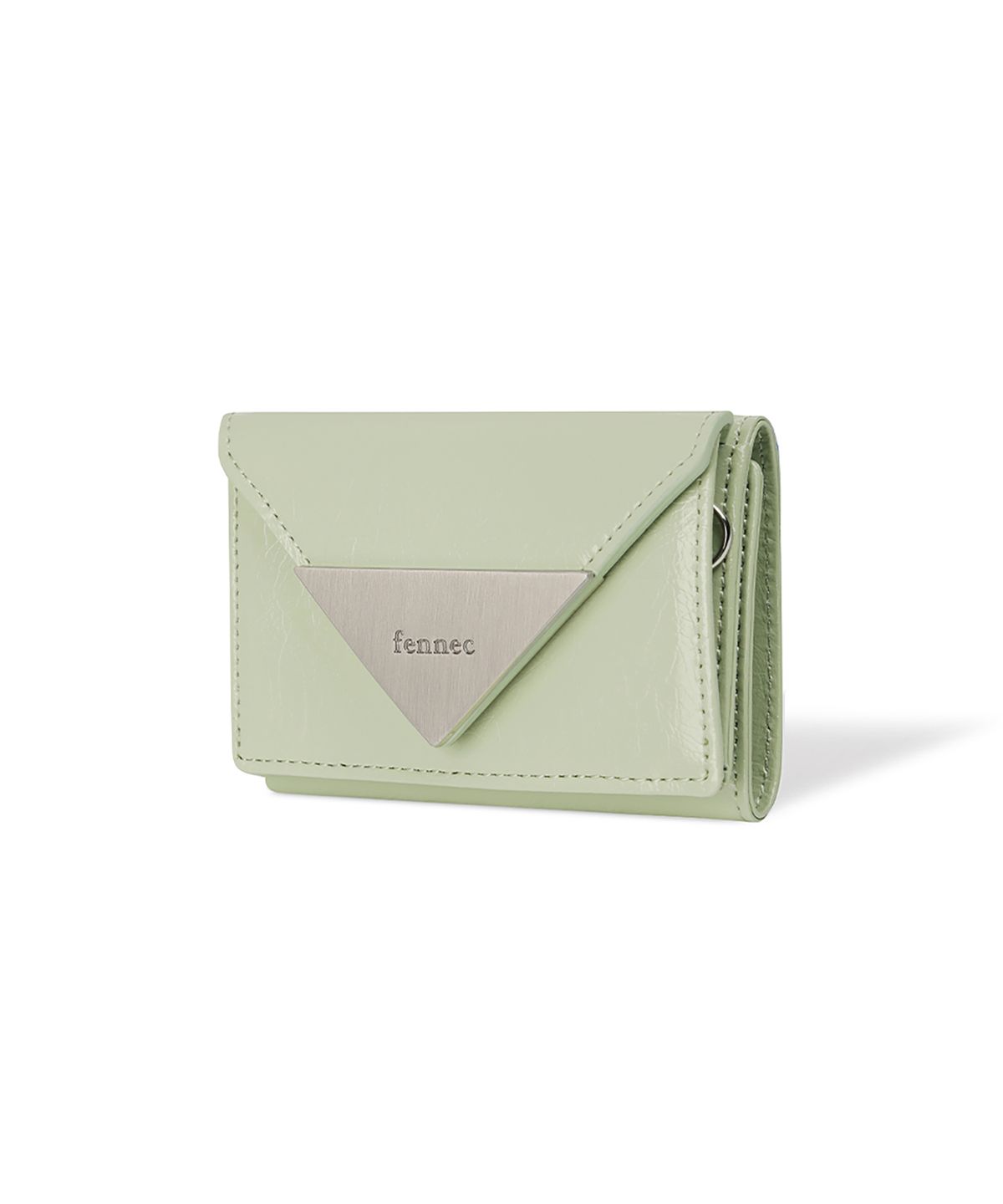 페넥(FENNEC) CRINKLE TRIANGLE TRIPLE WALLET - PISTACHIO
