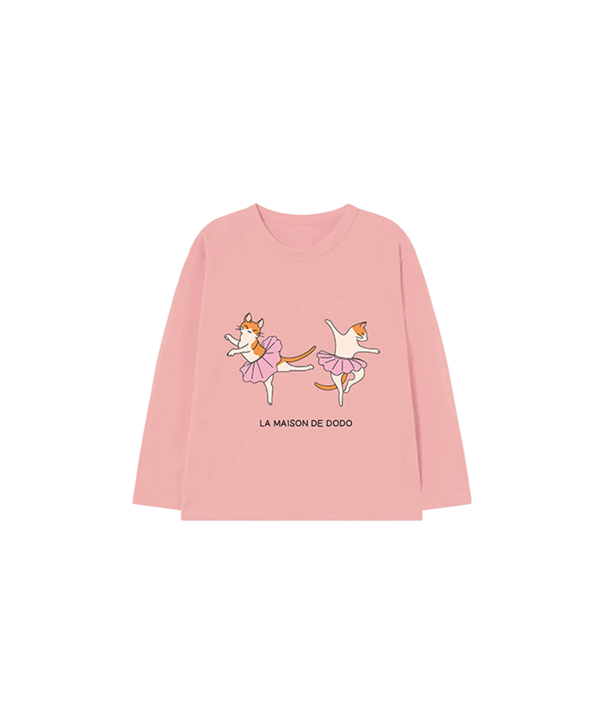라메종드도도(LA MAISON DE DODO) Simply DODO T Shirt with Ballet Cats (Pink)_키즈기본티 키즈프린트 등원복 키즈긴팔티 아동긴팔티 간절기 키즈선물 아동선물 여아선물 남아선물