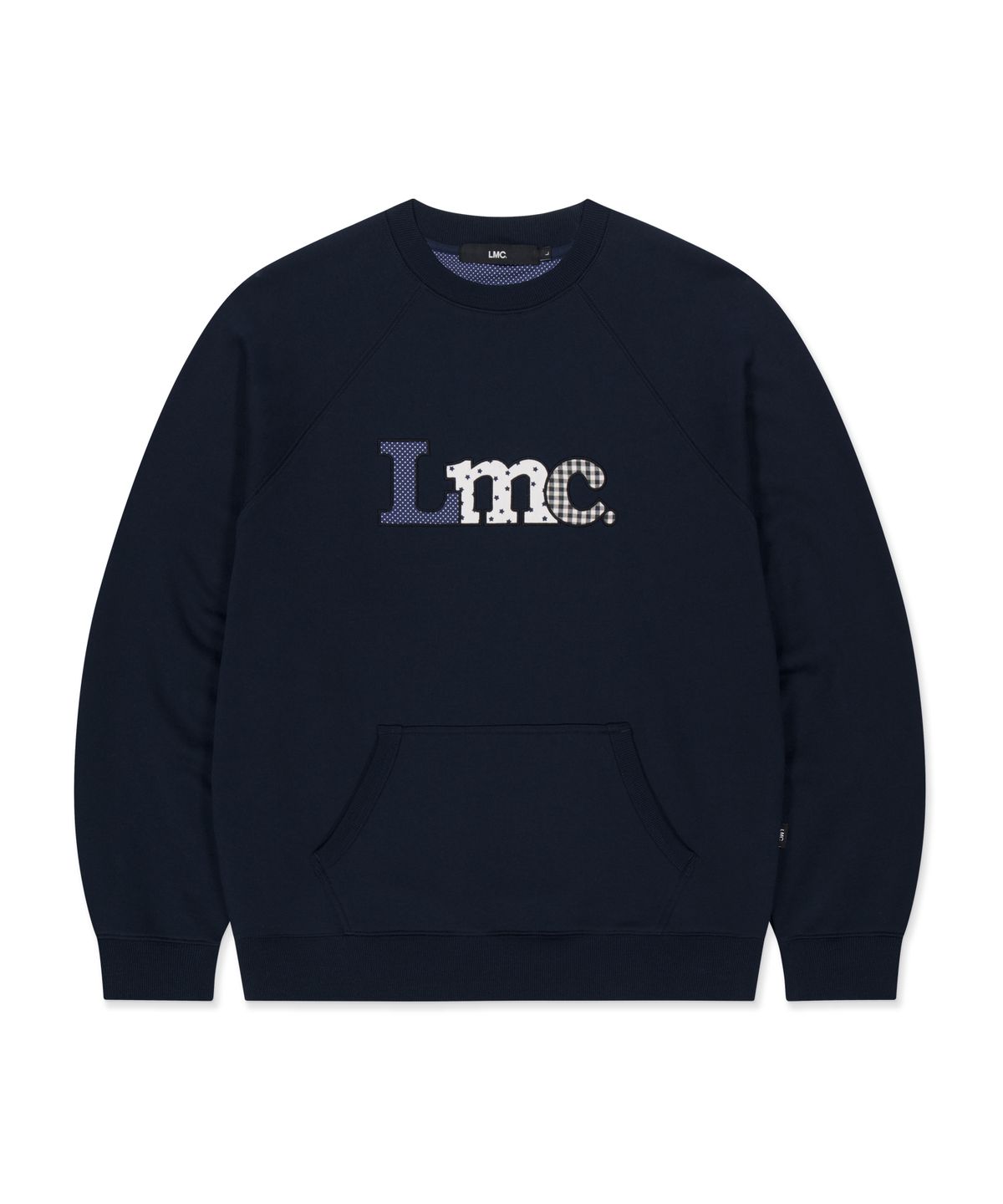 엘엠씨(LMC) PATCHWORK RAGLAN SWEATSHIRT navy