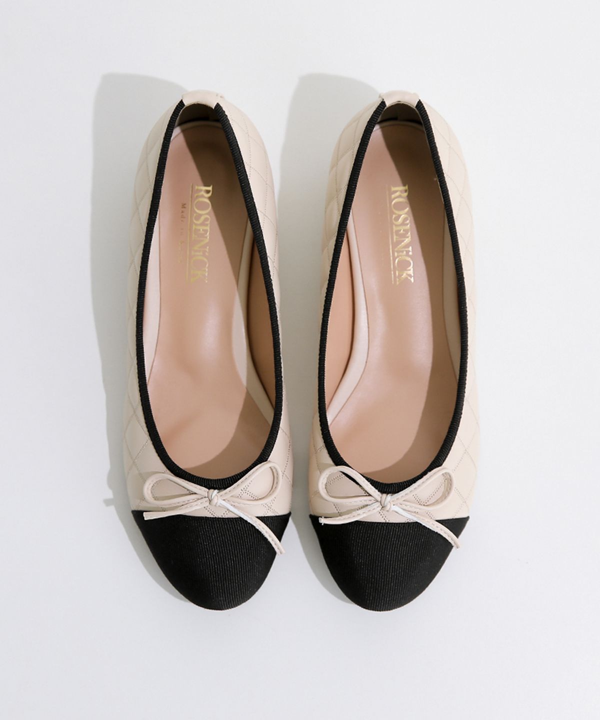 로제니크(ROSENICK) 네일레 라운드 투톤 퀄팅 리본플랫 (2cm/3colors)