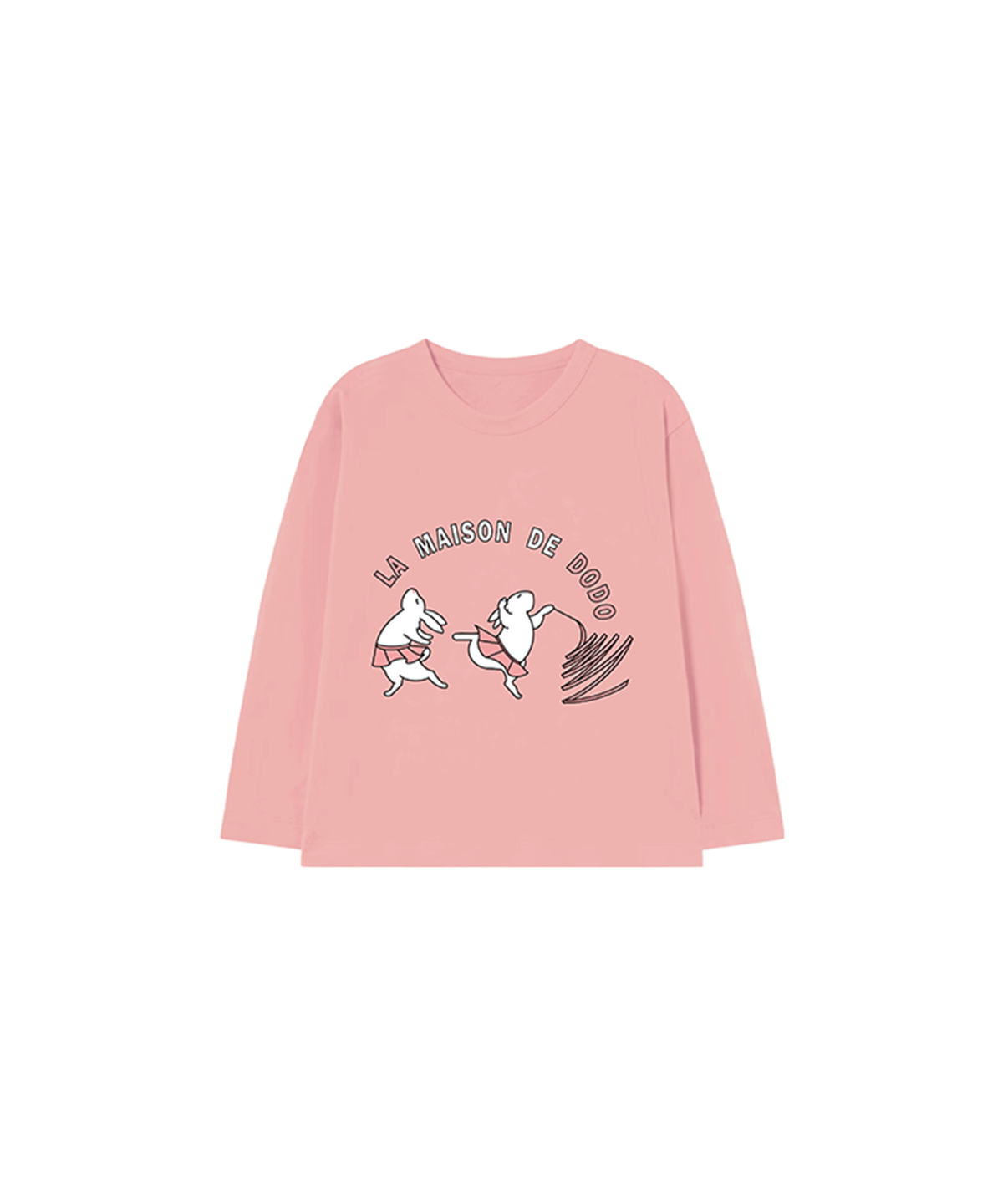 라메종드도도(LA MAISON DE DODO) Simply DODO T Shirt with Gymnast Rabbits (Pink)_키즈기본티 키즈프린트 등원복 키즈긴팔티 아동긴팔티 간절기 키즈선물 아동선물 여아선물 남아선물