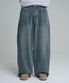 모어 와이드 데님 팬츠 워시드 블루