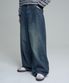 모어 와이드 데님 팬츠 딥블루