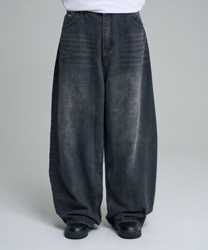 모어 와이드 데님 팬츠 블랙